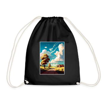 Skåne Schweden Vintage Reiseposter WPA Souvenir - Turnbeutel - Schwarz - Vorne