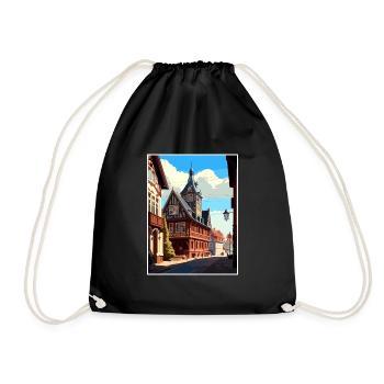 Weimar Germany Vintage Travel Poster WPA Souvenir - Drawstring Bag - black - Front