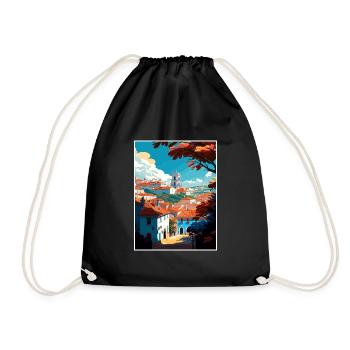 Tomar Portugal Vintage voyage affiche WPA Souvenir - Sac de sport léger - noir - Devant