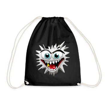 Scary and Delusional Monster Head - Drawstring Bag - black - Front