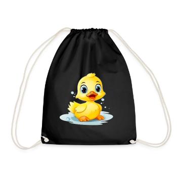 Süße Ente | Lustiges Design für Kinder | Verspielt - Turnbeutel - Schwarz - Vorne