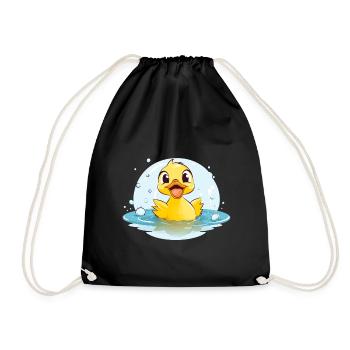 Süße Ente | Lustiges Design für Kinder | Verspielt - Turnbeutel - Schwarz - Vorne