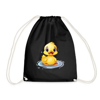 Süße Ente | Lustiges Design für Kinder | Verspielt - Turnbeutel - Schwarz - Vorne