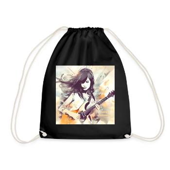 Girl Who Loves Music 2 - Drawstring Bag - black - Front