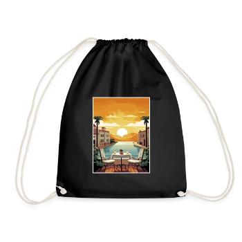 Malaga Espagne Vintage voyage affiche WPA Souvenir - Sac de sport léger - noir - Devant