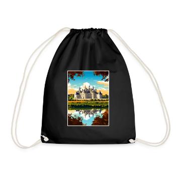 Loire Valley France Vintage Travel Poster Souvenir - Drawstring Bag - black - Front