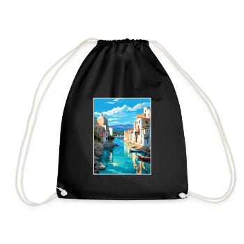 Rhodes Grèce Décoration Vintage Voyage Affiche WPA - Sac de sport léger - noir - Devant