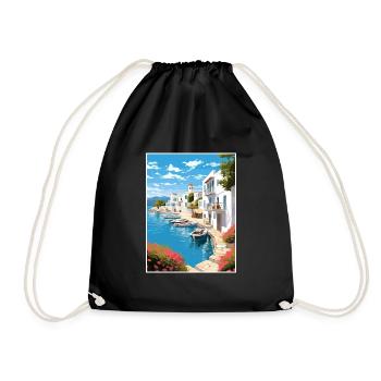 Paros Grèce Décoration Vintage Voyage Affiche WPA - Sac de sport léger - noir - Devant