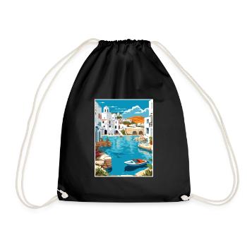Paros Grèce Décoration Vintage Voyage Affiche WPA - Sac de sport léger - noir - Devant