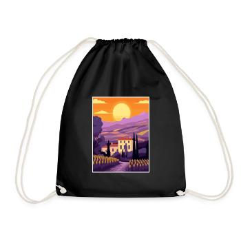 Provence Frankreich Vintage Reiseposter WPA Souvenir - Turnbeutel - Schwarz - Vorne