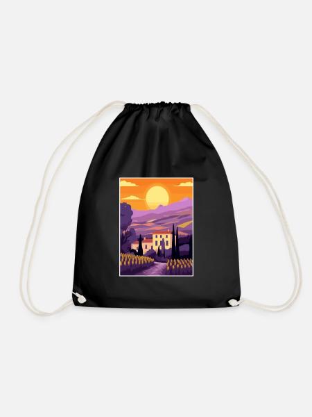 Provence Frankreich Vintage Reiseposter WPA Souvenir - Turnbeutel - Schwarz