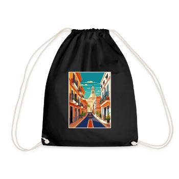 Jerez De La Frontera Spain Vintage Travel Poster - Drawstring Bag - black - Front