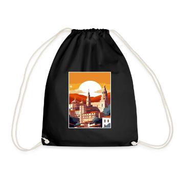 Toledo Spain Vintage Travel Poster WPA Souvenir - Drawstring Bag - black - Front