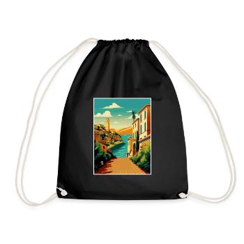 Sicile Italie Décoration Vintage Voyage Affiche WPA - Sac de sport léger - noir - Devant
