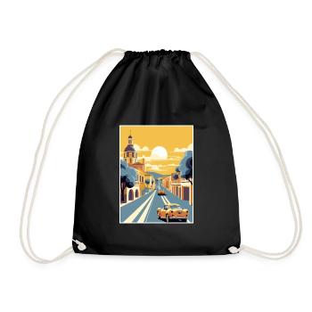 Jerez De La Frontera Spain Vintage Travel Poster - Drawstring Bag - black - Front