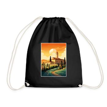 Toscane Italie Décoration Vintage Voyage Affiche WPA - Sac de sport léger - noir - Devant