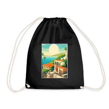 Capri Italie Décoration Vintage Voyage Affiche WPA - Sac de sport léger - noir - Devant