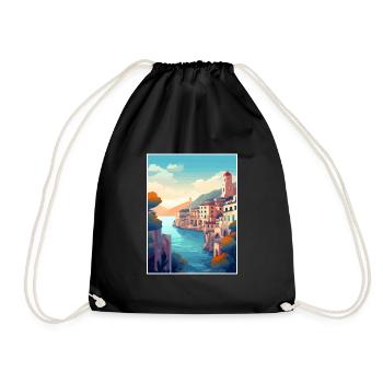Amalfi Italie Décoration Vintage Voyage Affiche WPA - Sac de sport léger - noir - Devant