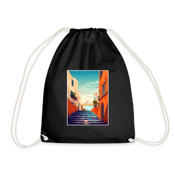 Naples Italy Decoration Vintage Travel Poster WPA - Drawstring Bag - black - Front