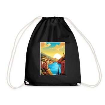Sicile Italie Décoration Vintage Voyage Affiche WPA - Sac de sport léger - noir - Devant