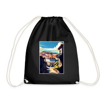 Viseu Portugal Vintage voyage affiche WPA Souvenir - Sac de sport léger - noir - Devant