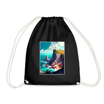 Cabo Da Roca Portugal Affiche de voyage Vintage WPA - Sac de sport léger - noir - Devant