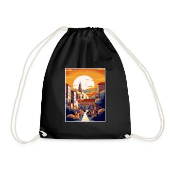 Toledo Spain Vintage Travel Poster WPA Souvenir - Drawstring Bag - black - Front