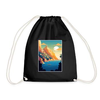 Capri Italie Décoration Vintage Voyage Affiche WPA - Sac de sport léger - noir - Devant