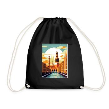Saragosse Espagne Vintage voyage affiche WPA Souvenir - Sac de sport léger - noir - Devant
