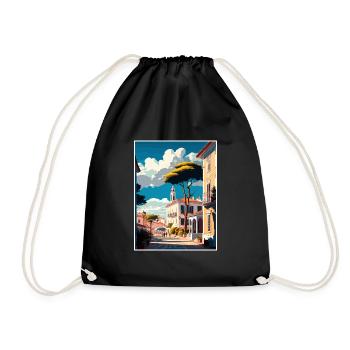 Tomar Portugal Vintage voyage affiche WPA Souvenir - Sac de sport léger - noir - Devant