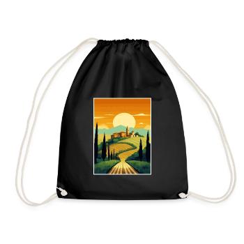 Toscane Italie Décoration Vintage Voyage Affiche WPA - Sac de sport léger - noir - Devant