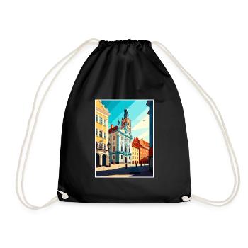 Czestochowa Pologne Vintage voyage affiche Souvenir - Sac de sport léger - noir - Devant