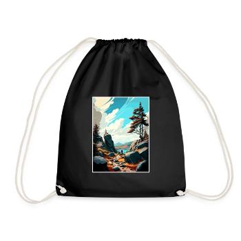 Pieninski Pologne Vintage voyage affiche Souvenir - Sac de sport léger - noir - Devant