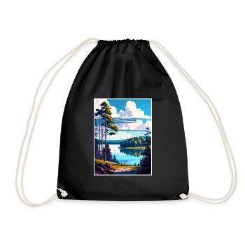 Wigry Pologne Vintage voyage affiche WPA Souvenir - Sac de sport léger - noir - Devant