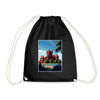 Château de Malbork Pologne Vintage voyage affiche WPA - Sac de sport léger - noir - Devant