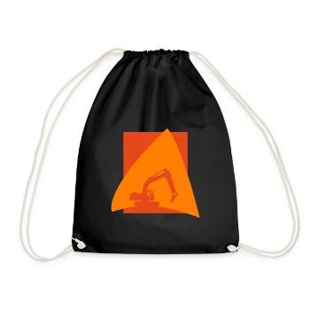 Excavator Driver, House Construction, Construction Worker - Drawstring Bag - black - Front