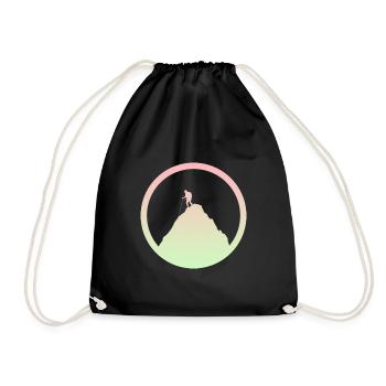 Climbing wall, mountain, rock climbing - Drawstring Bag - black - Front