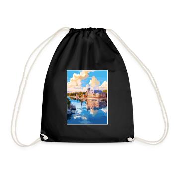 Naantali Finlande Vintage voyage affiche Souvenir - Sac de sport léger - noir - Devant