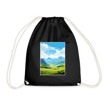 Pyrenäen Nationalpark Frankreich Reiseplakat - Turnbeutel - Schwarz - Vorne