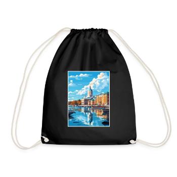 Helsinki Finlande Vintage voyage affiche Souvenir - Sac de sport léger - noir - Devant
