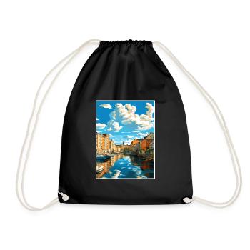 Tampere Finland Vintage Travel Poster WPA Souvenir - Drawstring Bag - black - Front