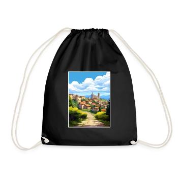Bergame Italie Vintage voyage affiche WPA Souvenir - Sac de sport léger - noir - Devant