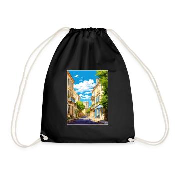 La Rochelle France Vintage Travel Poster Souvenir - Drawstring Bag - black - Front