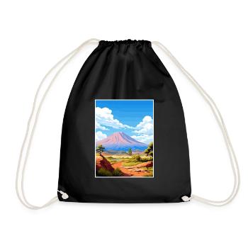 Parc national du Teide Espagne Affiche de voyage Vintage - Sac de sport léger - noir - Devant