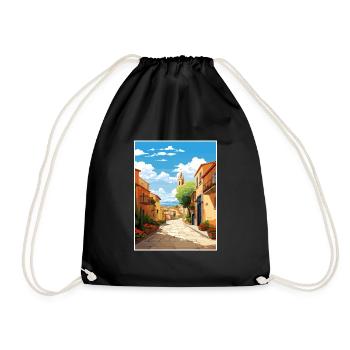 Tarragona Spanien Vintage Reiseposter WPA Souvenir - Turnbeutel - Schwarz - Vorne