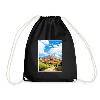 Castilla Y Leon Spain Vintage Travel Poster WPA - Drawstring Bag - black - Front