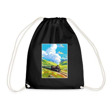 Orient Express Europa Deko Vintage Reiseposter - Turnbeutel - Schwarz - Vorne