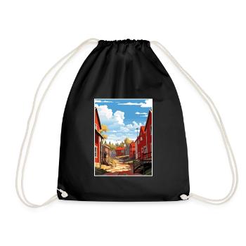 Porvoo Finlande Vintage voyage affiche WPA Souvenir - Sac de sport léger - noir - Devant