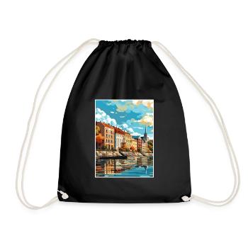 Kuopio Finlande Vintage voyage affiche WPA Souvenir - Sac de sport léger - noir - Devant