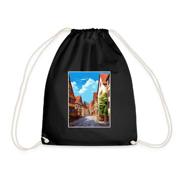 Nuremberg Decoration Germany Vintage Travel Poster - Drawstring Bag - black - Front